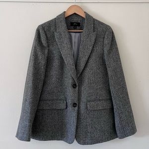 J Crew Wool Herringbone Relaxed Fit Blazer